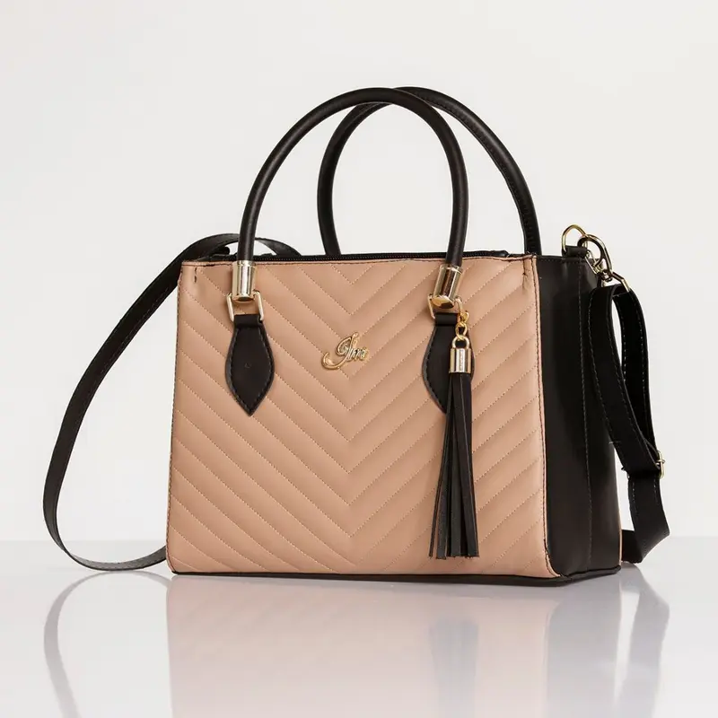 Bolsa Feminina Média Lorena Transversal Lateral e de Mão