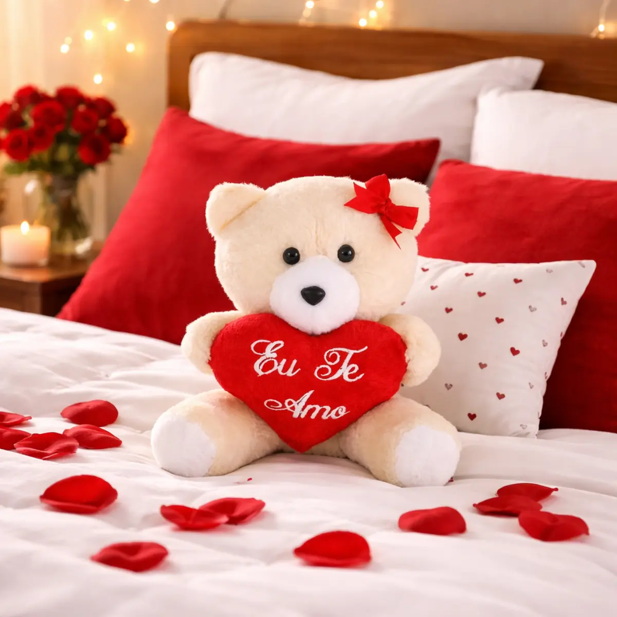 Urso De Pelúcia Eu Te Amo 20cm Presente Romântico Dia Dos Namorados Fofo