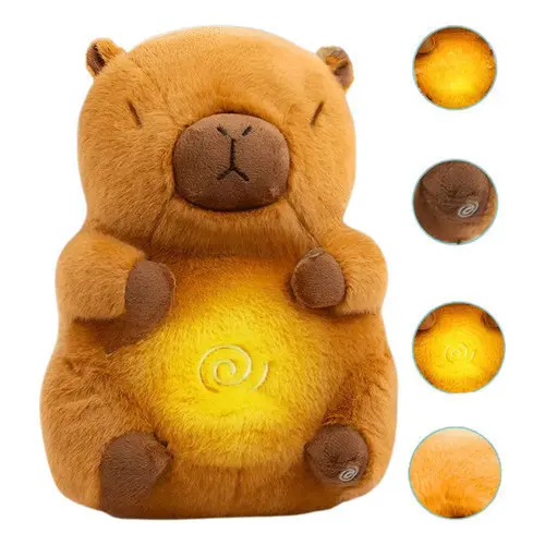 Capivara Que Respira Pelúcia Filó Brinquedo Urso Para Dormir Anti-Ansiedade Com Luz E Som