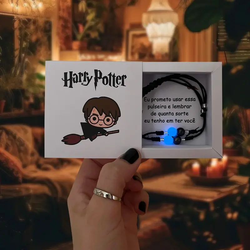 Pulseira Harry Potter Magnética Brilha no Escuro Sorte Em Ter Você