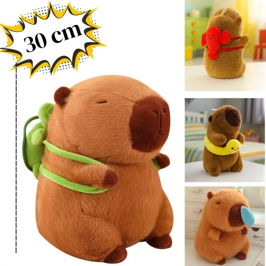70 R$ Capivara de Pelucia Mochila tartaruga Grande 30cm e 50cm Fofinha Capibara Brinquedo Filo Ursinho Presente