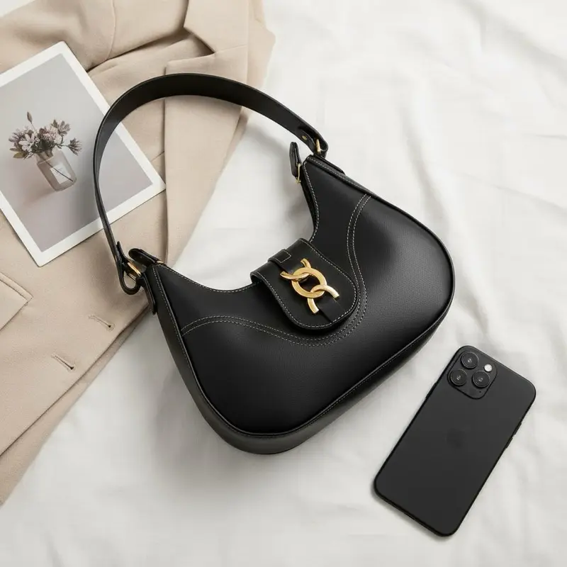 Bolsa Feminina Baguete Vinho Ombro Estilosa Casual